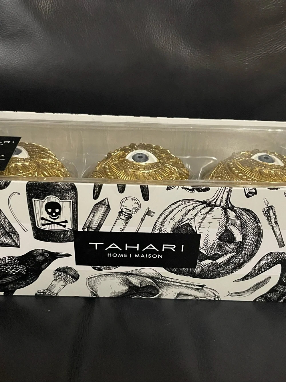 Tahari Gold Eye Decorative Orbs - Set of 3